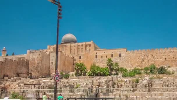 Zeitraffer-Hyperlapse der al-aqsa Moschee - drittheiligster Ort im Islam, jerusalem, israel — Stockvideo