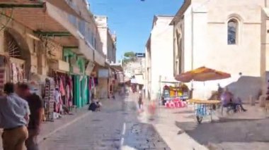 Eski Kudüs şehri, İsrail timelapse hyperlapse renkli Çarşısı