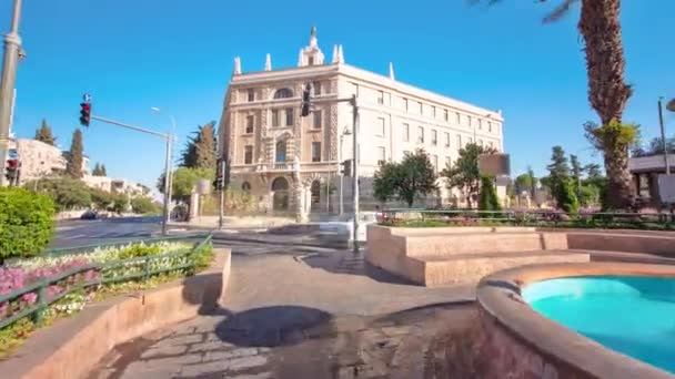 Jerusalém bairro moderno perto de área da cidade velha timelapse hyperlapse. Jerusalém, Israel — Vídeo de Stock