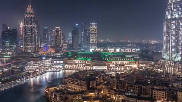 Luftaufnahme des Dubai International Financial Centre District im Zeitraffer — Stockvideo