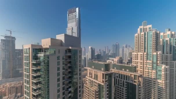 Dubai şehir merkezinin panoraması hava zaman ayarlı — Stok video