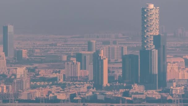 Veduta aerea del quartiere Jumeirah Village Circle timelapse — Video Stock