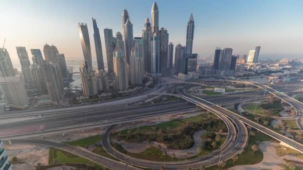 Dubai Marina highway intersection spaghetti junction timelapse — Stock Video