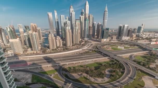 Dubai Marina highway intersection spaghetti junction timelapse — Stock Video