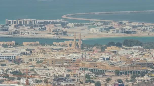 Aerial view of apartment houses and villas in Dubai city timelapse, Yhdistyneet arabiemiirikunnat — kuvapankkivideo