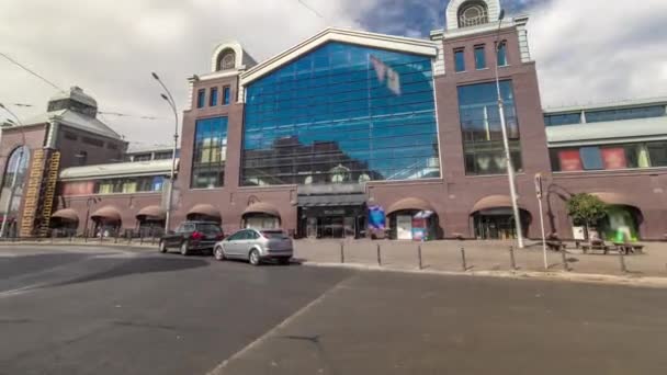 Sumskoy mercado fachada timelapse hiperlapso — Vídeo de Stock