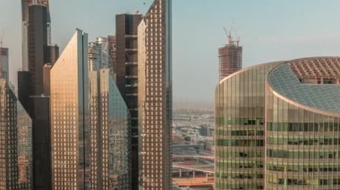 Dubai Uluslararası Finans Merkezi Gökdelenleri Hava Sabah Zaman Çizelgesi.