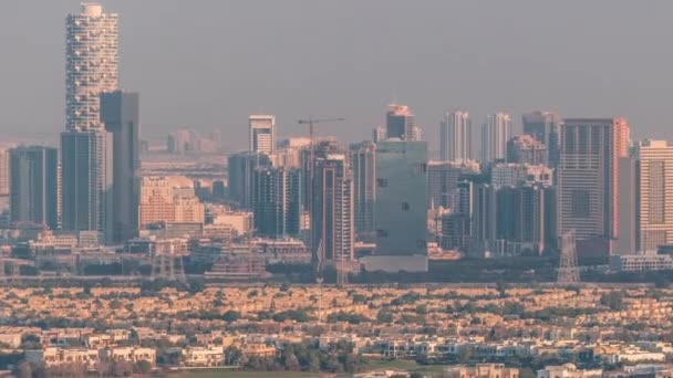 Légi kilátás Jumeirah Village Circle kerület timelapse — Stock videók