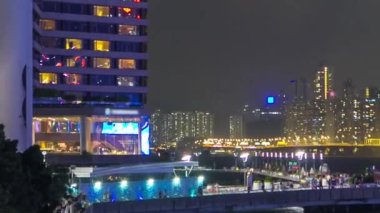 Gece timelapse Avenue yıldız Hong Kong. Hong Kong film endüstrisinin ünlülerin onur.