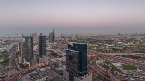 Вид з повітря на місто та ель-барша висоти району день і ніч темпес з Дубай марина. — стокове відео