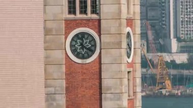 Rıhtımda Saat Kulesi Kowloon timelapse hyperlapse