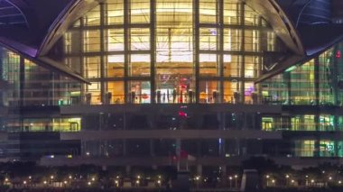 Hong Kong Kongre ve sergi merkezinde gece timelapse