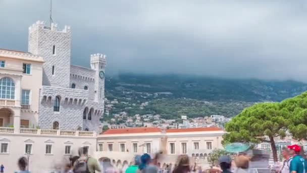 Palacio de los Príncipes de Mónaco timelapse. Residencia oficial del Príncipe de Mónaco. — Vídeos de Stock