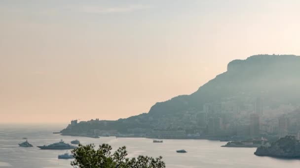 Stadsbilden timelapse av Monte Carlo, Monaco under sommar solnedgång. — Stockvideo