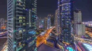 Dubai Marina ve JBR bölgesinin panoramik görüntüsü.