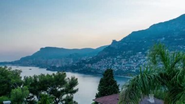 Cityscape gece timelapse, Monaco yaz güneş battıktan sonra için Monte Carlo günün.