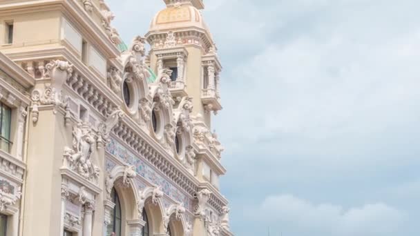 19th century baroque style palace of the Monte Carlo Casino in Monaco — Stock Video