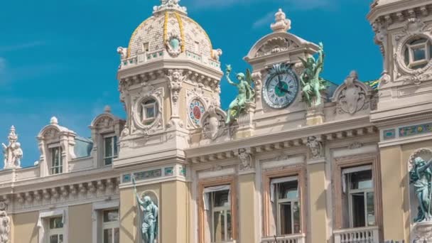Grand Casino in Monte Carlo timelapse, Monaco. historical building — Stock Video