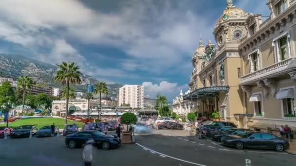 Grand Casino en Monte Carlo timelapse, Mónaco. edificio histórico — Vídeos de Stock