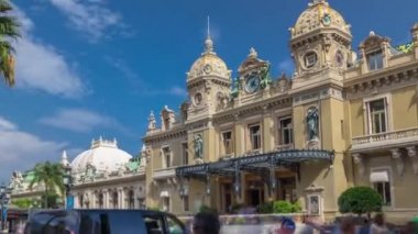 Monte Carlo timelapse hyperlapse, Monaco Grand Casino. Tarihi bina