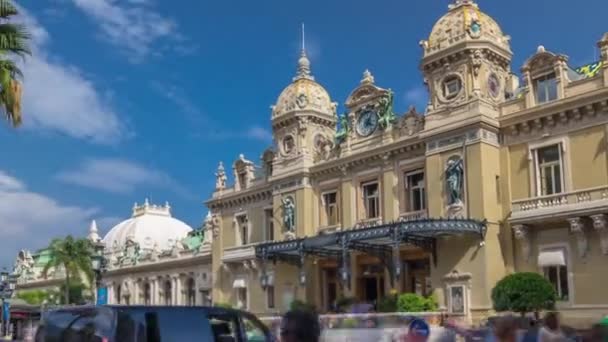 Grand Casino in Monte Carlo timelapse hyperlapse, Monaco. historical building — Stock Video