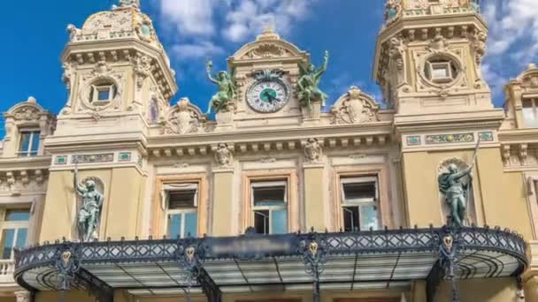 Palais de style baroque du Casino Monte Carlo du XIXe siècle à Monaco hyperlapse timelapse — Video