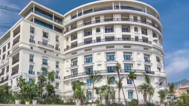 Hotel in der Nähe des Casinos von Monte Carlo Zeitraffer-Hyperlapse — Stockvideo