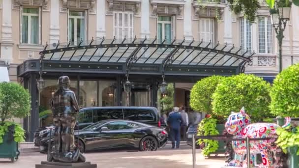 Hotel Hermitage w timelapse Monte Carlo, Monako. — Wideo stockowe