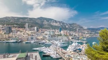 Monte Carlo şehri havacılık panorama zaman aşımı.