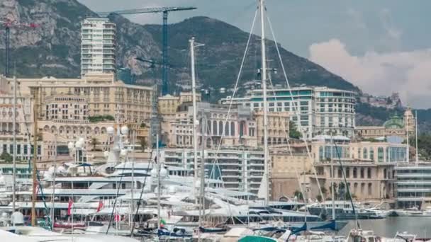 Monte Carlo city aerial panorama timelapse. — Stock Video