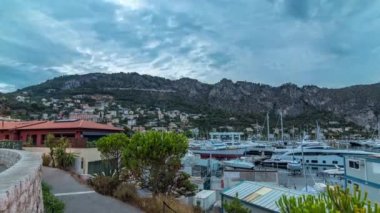 Bağlantı noktası ve peyzaj timelapse Beaulieu sur Mer, Fransa.