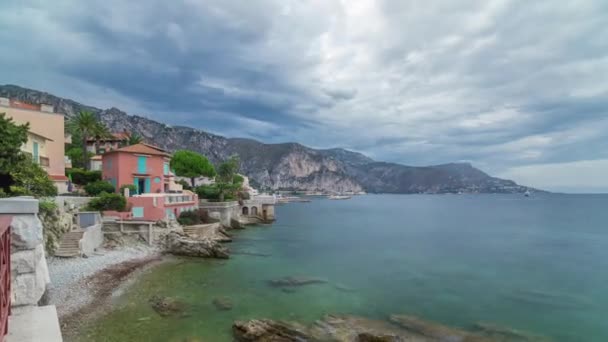 Meerblick von der berühmten Villa Kerylos, Beaulieu-sur-Mer, Côte d 'Azur, Frankreich. — Stockvideo