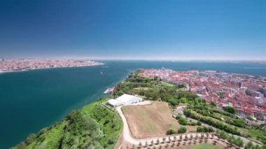 Lizbon Tagus Nehri yakasında, Merkez Portekiz timelapse