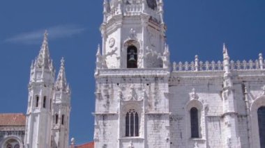 Jeronimos Monastery veya Hieronymites Manastırı Lizbon, Portekiz timelapse hyperlapse içinde yer alır