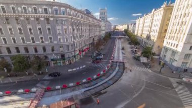 İşçi koruyucu maske takviye şehir timelapse tramvay parça için kaynak ile