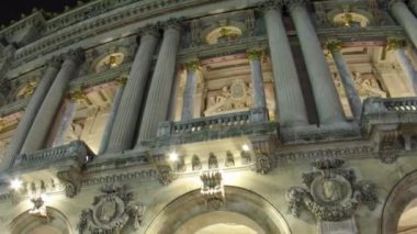 Opera Ulusal Paris de gece. Grand Opera Paris, Fransa timelapse hyperlapse