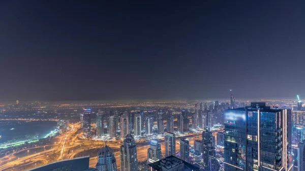 Panorama Dubai Marina Con Grattacieli Jlt Campo Golf Durante Tutta — Foto Stock