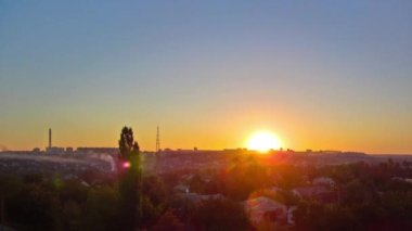Gündoğumu timelapse adlı Kharkiv Şehir yukarıdan. Ukrayna.
