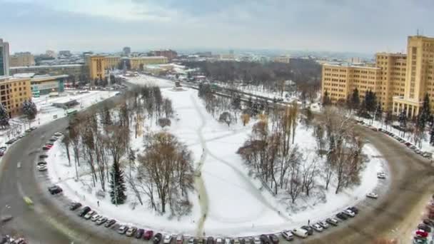 Miasta z góry wieczorem timelapse. Ukraina. — Wideo stockowe