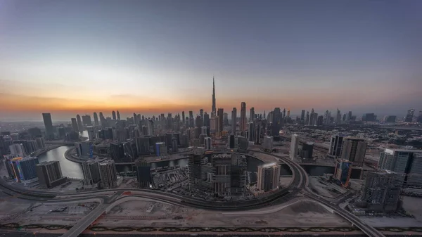 Panorama Skyline Von Dubai Mit Businessbucht Und Downtown District Tag — Stockfoto