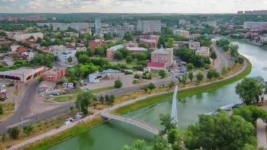 Kharkiv Şehir timelapse yukarıda. Ukrayna.