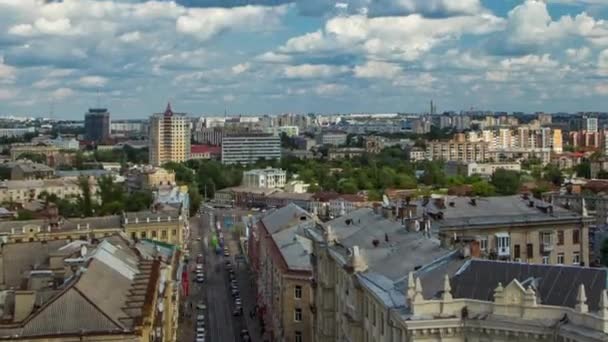 Charkiw Stadt von oben Zeitraffer. Ukraine. — Stockvideo
