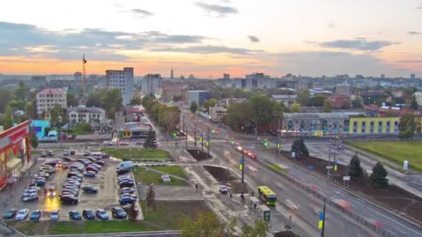 Cidade de Kharkiv de cima timelapse. Ucrânia . — Vídeo de Stock