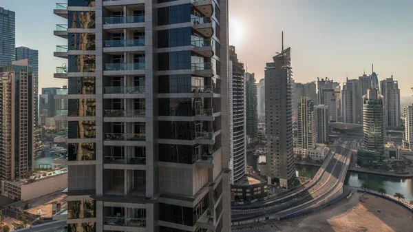 Panorama Mit Dem Yachthafen Von Dubai Und Dem Jbr Gebiet — Stockfoto