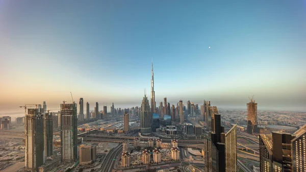 Vista Panorâmica Aérea Das Torres Mais Altas Dubai Downtown Skyline — Fotografia de Stock