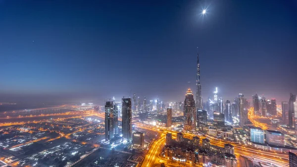 Veduta Aerea Panoramica Delle Torri Più Alte Dubai Downtown Skyline — Foto Stock