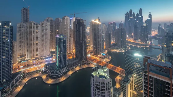 Blick Auf Verschiedene Wolkenkratzer Höchsten Wohnblock Dubai Marina Und Jbr — Stockfoto