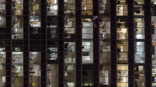 Windows in Skyscrapers International Business Center City at night timelapse vertical video — Vídeo de Stock