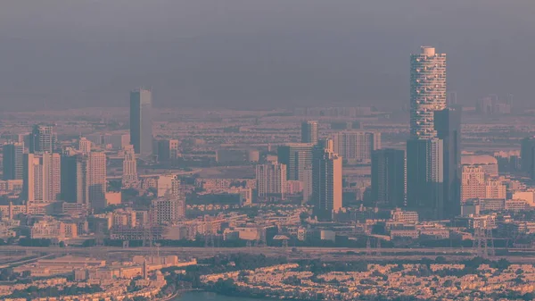 Vista Aérea Del Timelapse Del Distrito Jumeirah Village Circle Una —  Fotos de Stock