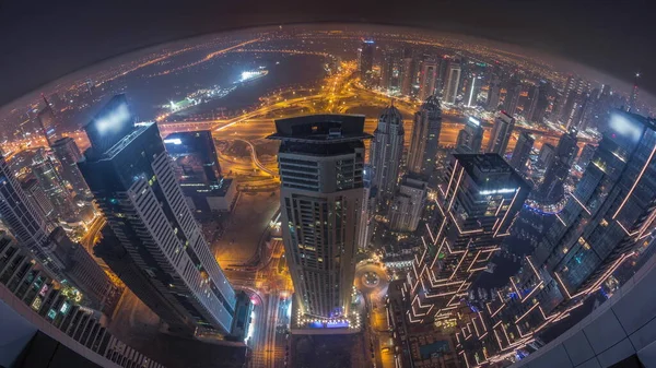 Πανόραμα Της Μαρίνας Ντουμπάι Ουρανοξύστες Jlt Και Γήπεδο Γκολφ Κατά — Φωτογραφία Αρχείου